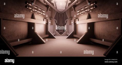 Empty Futuristic Platform Space Advanced Pastel Pink Colors Sci Fi