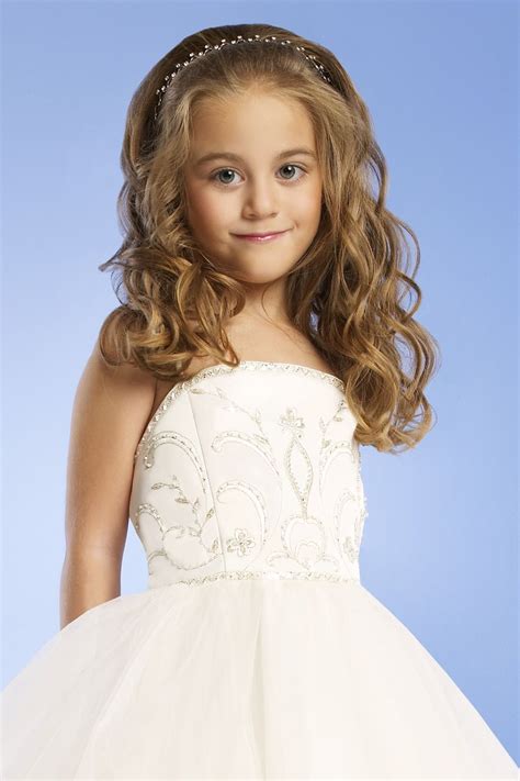 For 4 10 Years Old 2014 Flower Girl Dresses With A Line Strapless Satin