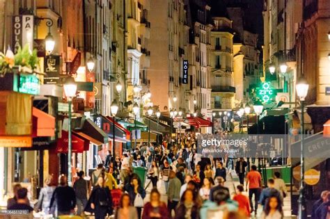 Rue Montorgueil Pedestrian Street With Multiple Restaurants And