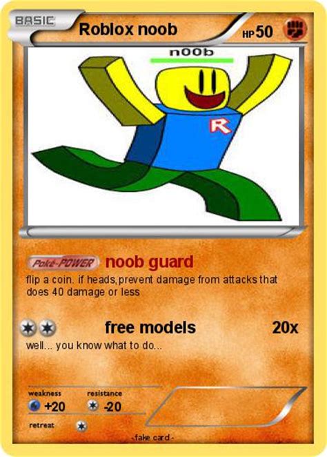 Pokémon Roblox Noob 45 45 Noob Guard My Pokemon Card