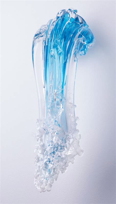 Aqua Waterfall By Ian Whitt Art Glass Wall Sculpture Artful Home Glass Wall Sculpture