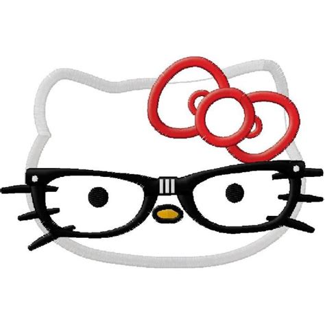 hello kitty nerd glasses applique 852 applique pinterest