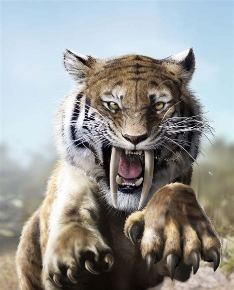 Sabertooth Cat By Alexander Jubran Primeval Flora And Fauna Pinterest