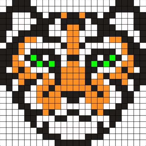 Tigre By Urcujiro On Kandi Patterns Pixel Art Melty Bead Patterns My