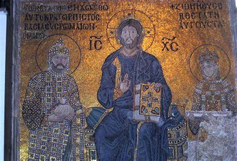 Images Of Byzantine Emperors In Mosaics Of Hagia Sophia Medieval Wall