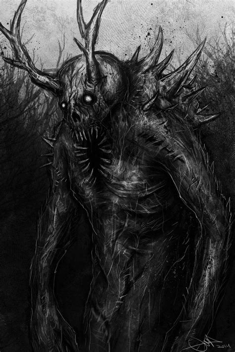 Demon In Woods Macabre Art Horror Art Dark Fantasy Art