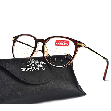 Mincl Round Progressive Multifocal Reading Glasses Bifocal Reading Eyeglasses See Near And Far