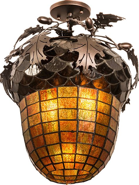 Large palm leaf ceiling metal pendant light | antique bronze. Meyda Tiffany 181660 Oak Leaf & Acorn Rustic Mahogany ...