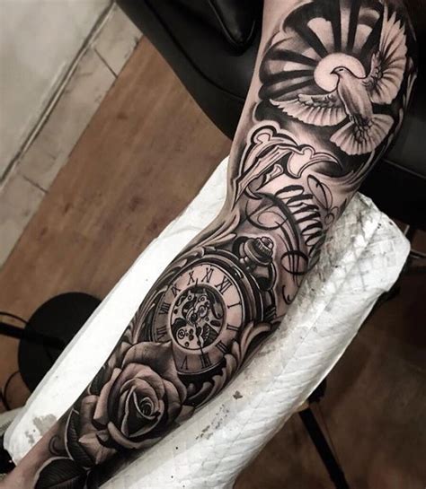 A single black and white flower that fits perfectly on the wrist. 101 Best Sleeve Tattoos For Men: Cool Design Ideas (2021 ...