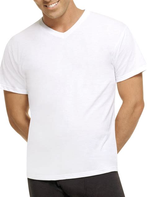 Hanes Mens Comfortblend White V Neck T Shirts 5 Pack