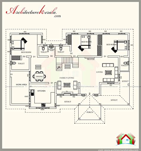 2500 Square Feet Kerala Style House Plan With Three Bedrooms Acha Homes