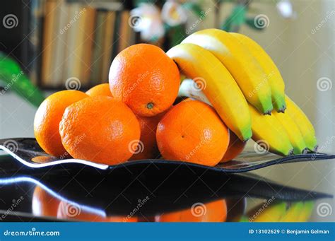 Oranges And Bananas Stock Image Image Of Green Color 13102629