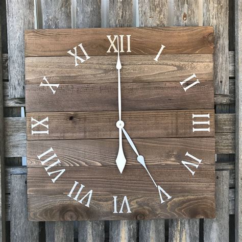 Large Pallet Clock Rustic Wall Clock Primitive Wood Clock Wood Wall