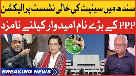 sindh senate elections ppp to give ticket breaking news youtube