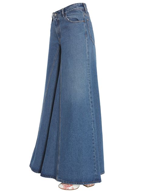 Mm6 Maison Margiela Extra Wide Leg Jeans Blu Womens