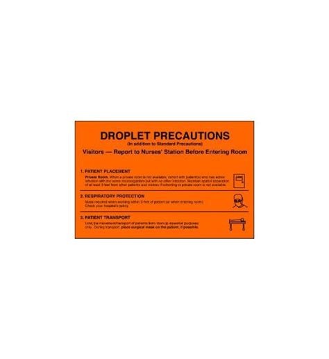 Droplet Precautions Labels