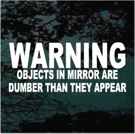 Objects In Mirror Are Dumber Than They Appear Decals Decal Junky