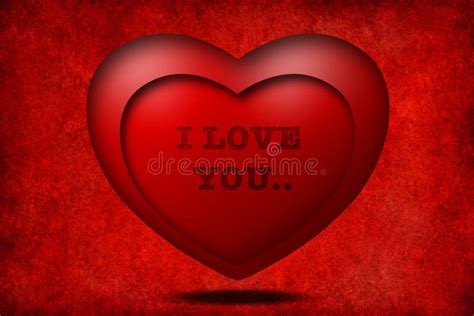 Eu Te Amo Com Coração 3d Vermelho Ilustração Stock Ilustração De Artwork Namorada 18536442