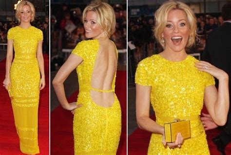 Look Of The Day Elizabeth Banks Is Sunny In Sequins Yellow Evening