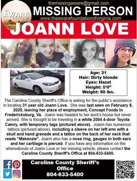 Found Safe Joann Love 31 Fredericksburg And Car Missing Since 282020