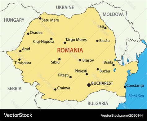 Romania Map Royalty Free Vector Image Vectorstock