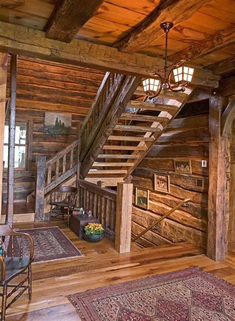 The Wood Is Beautiful Rustic Stairs Rustic House Cabin Homes