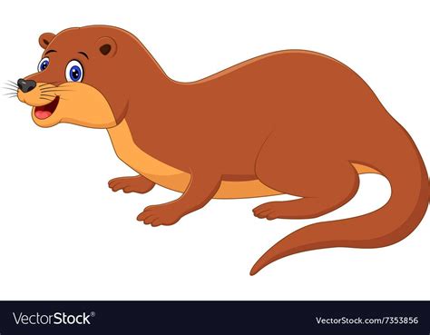 Cute Weasel Animal Vector Image On Vectorstock Cartoon Animals Cute