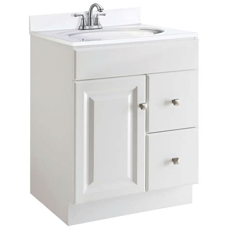 2 adjustable shelves to store bathroom. 24-inch Modern Bathroom Vanity Cabinet Base in White Semi ...