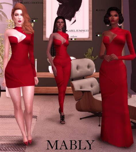 Label Set Dresses And Jumpsuit At Mably Store The Sims 4 Catalog