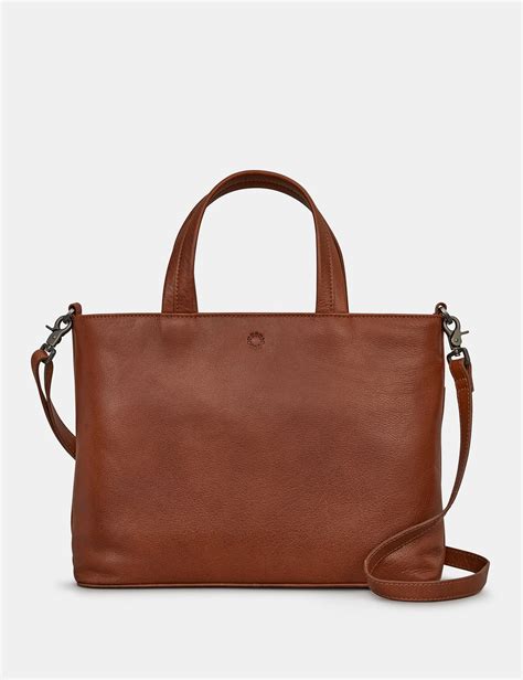 Bagswithclass Yoshi Hampton Leather Multiway Grab Bag Brown Handbags