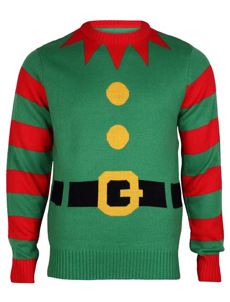 mens merry xmas christmas jumper knit sweater novelty santa elf ebay