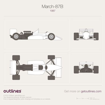 It is equipped with two wings (front and rear) plus an engine, which is located behind the driver. 1987 March 87B car blueprint | Gp f1, Modèles en papier ...