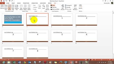 Use Slide Sorter View In Ms Powerpoint Youtube