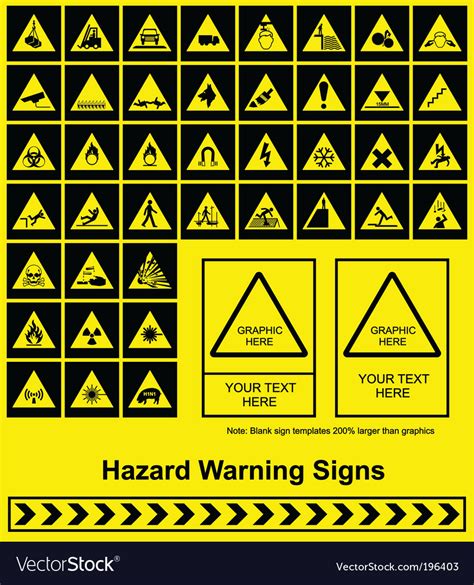 Hazard Signs Royalty Free Vector Image Vectorstock