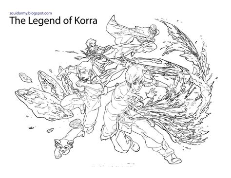 Lin beifong is the daughter of toph beifong, and the former chief of police of republic city! Avatar Legend of Korra Coloring pages - Squid Army