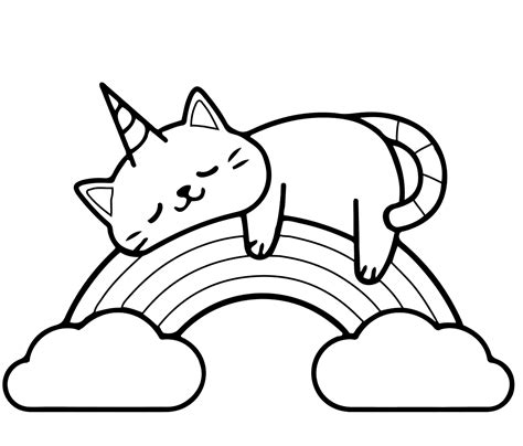 Unicorn Cat Coloring Pages - Coloring Pages For Kids And Adults