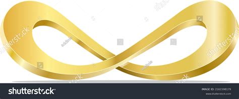 3d Infinity Symbol Curved Gold Isolated Stock Vector Royalty Free