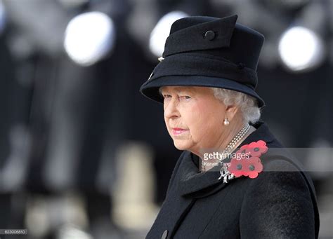 Queen Elizabeth Ii Attends The Annual Remembrance Sunday Service At The Cenotaph On Whitehall On