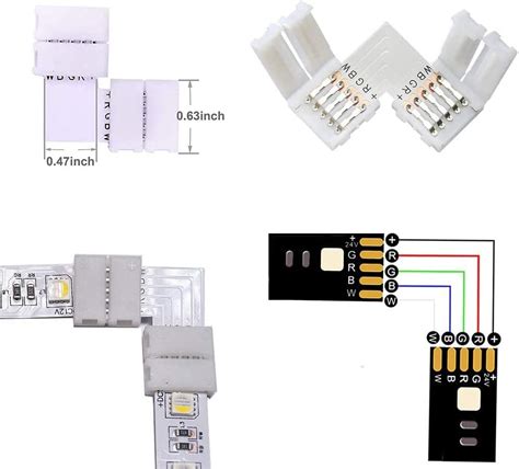 Pin Led Strip Light Connector Kit For Mm Rgbw Led Light Pin