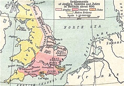 Angles Saxons Jutes Map