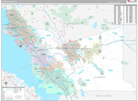 Alameda County Wall Map Premium Style