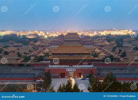 Beijing Ancient Forbidden City In Night At Beijing China Stock Image