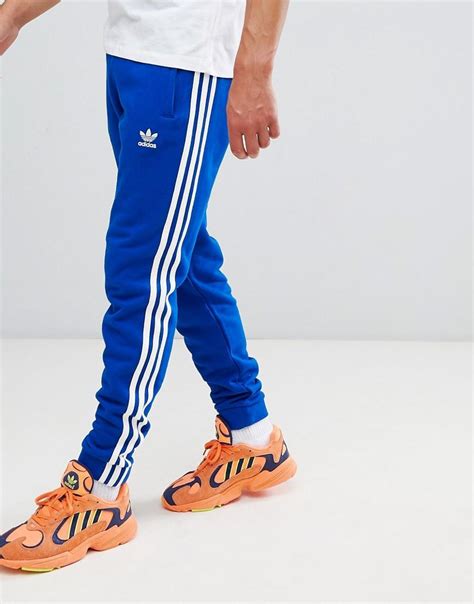 Adidas Originals Adicolor 3 Stripe Sweatpants In Blue Cw2430 For Men Lyst
