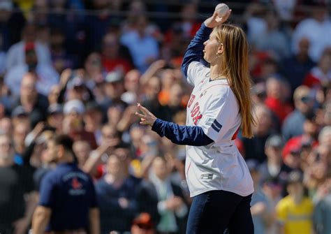 Watch: Brianna Wakefield, daughter of Tim and Stacy, throws out first