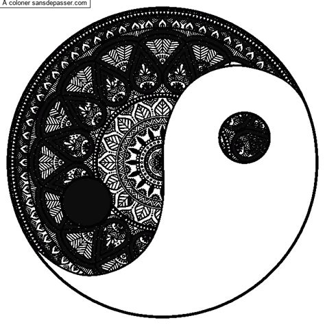 Coloriage Doodle Yin Yang - Sans Dépasser