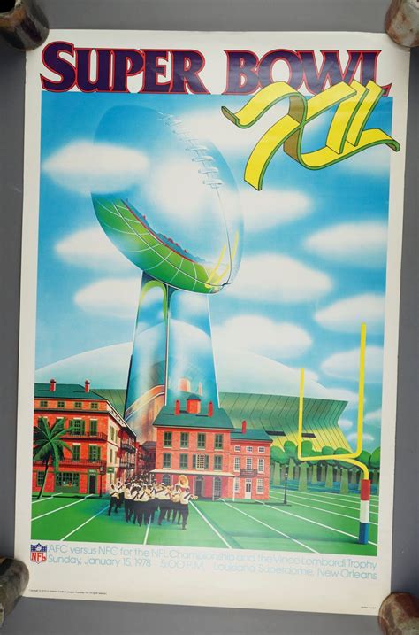 1978 Super Bowl Xii Poster Vintage New Orleans 22 X Etsy
