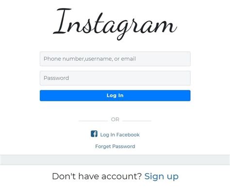Instagram Mobile Login Page In Bootstrap 4
