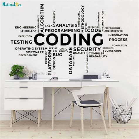 Coding Social Computer Language Wall Decals Office Quote Vinyl Large