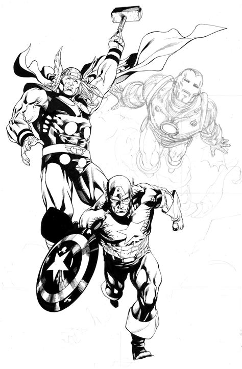 Robert Atkins Art Avengers April Thor Inks