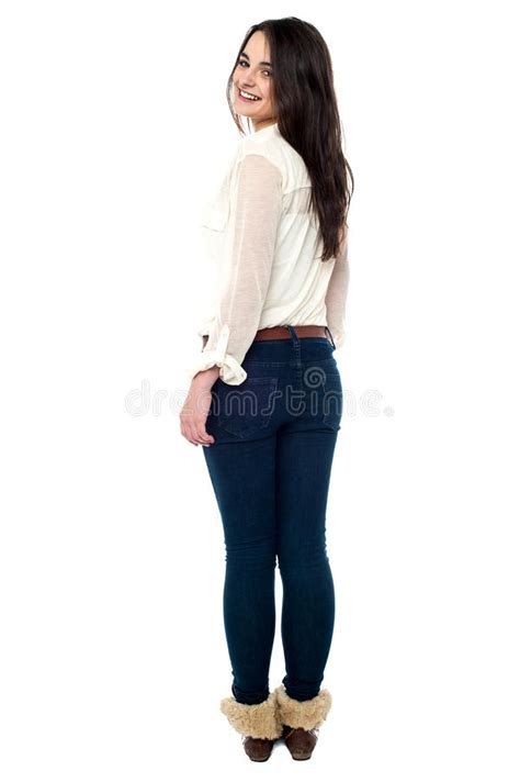 Back Pose Of A Pretty Young Girl Stock Image Image Of Portrait
